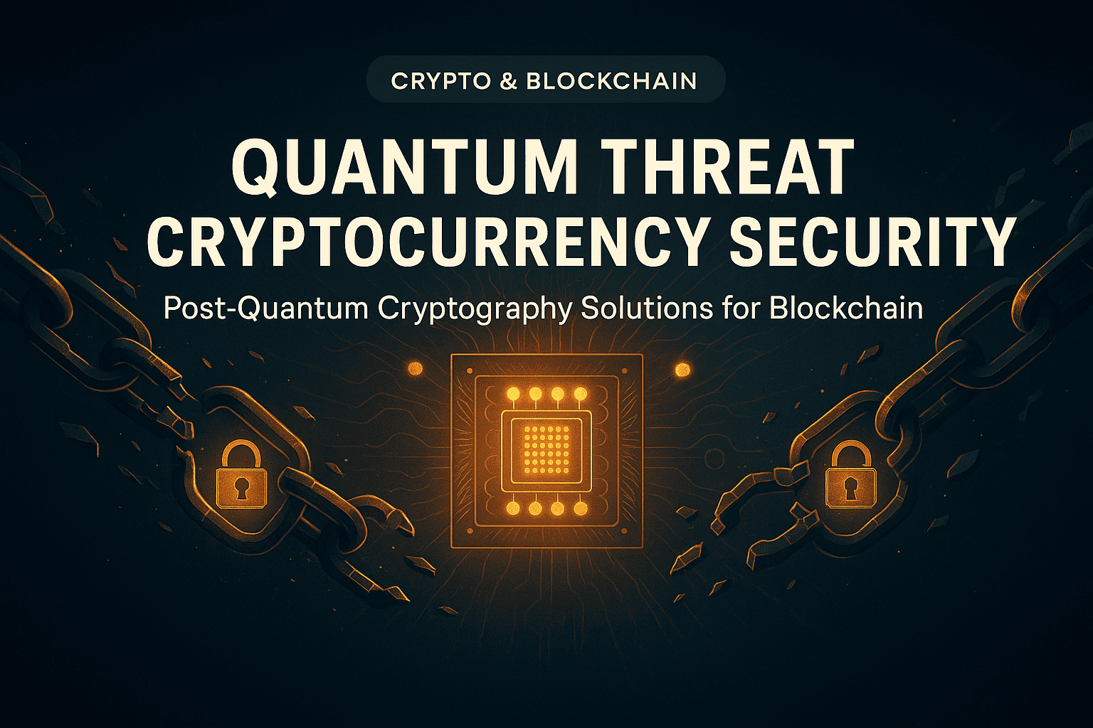 Digital security concept with blockchain and lock icons for cryptocurrency protection.